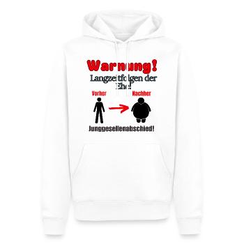 Enterrement de vie de garçon - Sweat à capuche Premium bio Homme - blanc - Devant - Nico (187cm)
