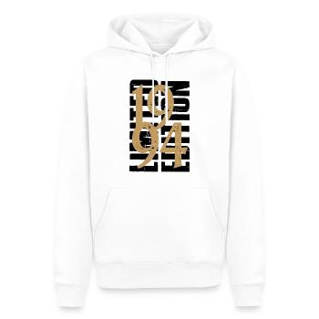 Millésime 1994 - Sweat à capuche Premium bio Homme - blanc - Devant - Nico (187cm)