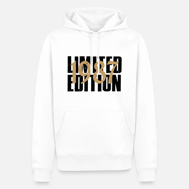 Millésime 1987 - Sweat à capuche Premium bio Homme - blanc