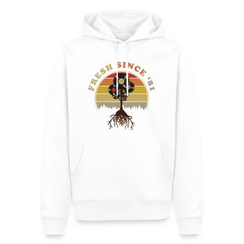 Vintage 1981 - Männer Premium Bio Hoodie - Weiß - Vorne - Nico (187cm)