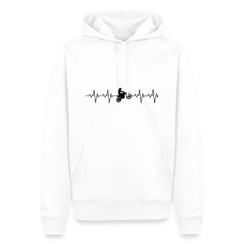 HEARTBEAT MOTOCROSS - Conception de moto de fréquence cardiaque - Sweat à capuche Premium bio Homme - blanc - Devant - Nico (187cm)