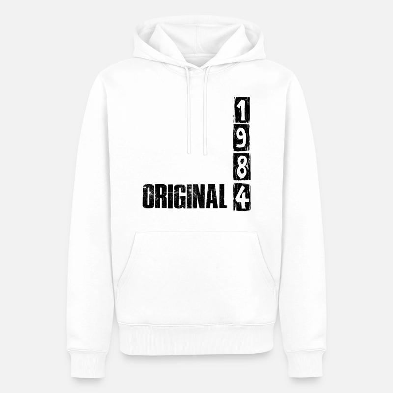 Millésime 1984 - Sweat à capuche Premium bio Homme - blanc