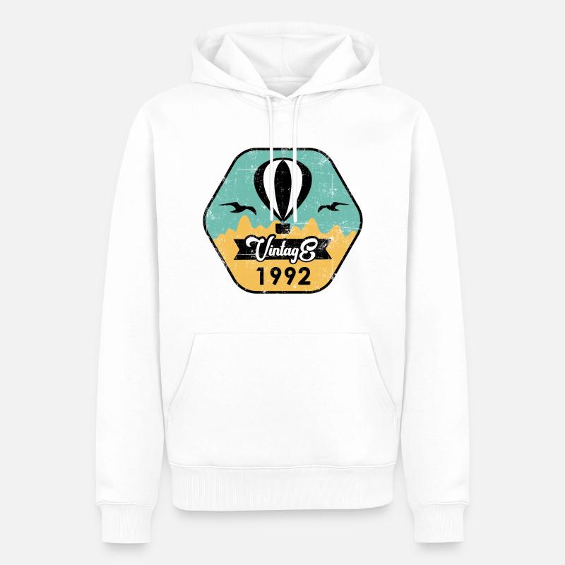 Millésime 1992 - Sweat à capuche Premium bio Homme - blanc