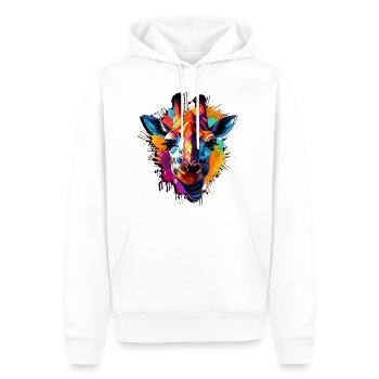 Abstraktes Giraffendesign - Arte Moda - Männer Premium Bio Hoodie - Weiß - Vorne - Nico (187cm)