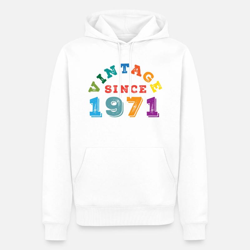 Millésime 1971 - Sweat à capuche Premium bio Homme - blanc
