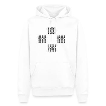 Königlicher Stil - Männer Premium Bio Hoodie - Weiß - Vorne - Nico (187cm)