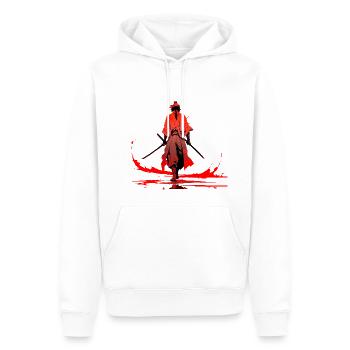 Samurai - Männer Premium Bio Hoodie - Weiß - Vorne - Nico (187cm)