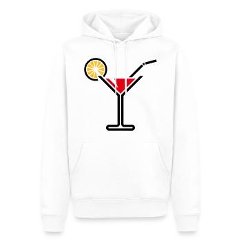 Été – Soleil – Citron (gras) - Sweat à capuche Premium bio Homme - blanc - Devant - Nico (187cm)