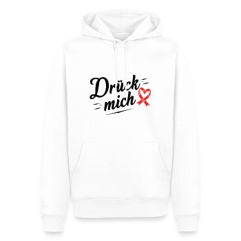 Drück Mich! - Männer Premium Bio Hoodie - Weiß - Vorne - Nico (187cm)