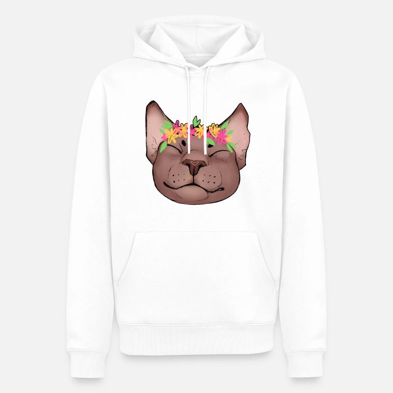 Sommerliche Katze - Männer Premium Bio Hoodie - Weiß