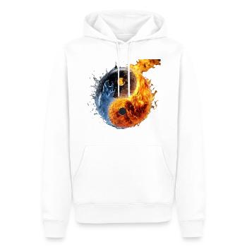 ying yang ball of water and fire - Men’s Premium Organic Hoodie - white - Front - Nico (187cm)
