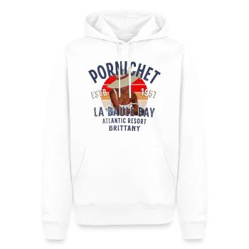 Pornichet glamour - Sweat à capuche Premium bio Homme - blanc - Devant - Nico (187cm)