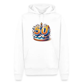 50 Years Number Birthday Party 50 - Men’s Premium Organic Hoodie - white - Front - Nico (187cm)