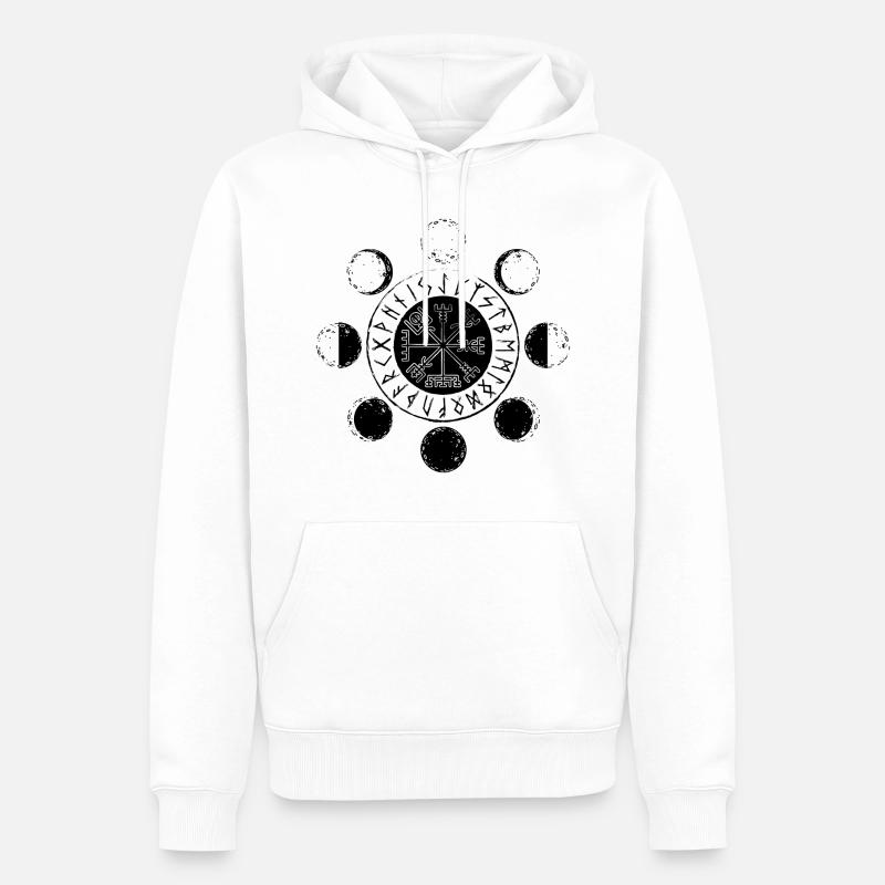 Monde & Runen - Männer Premium Bio Hoodie - Weiß