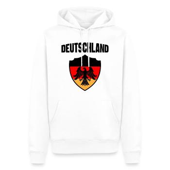 Deutschland - Männer Premium Bio Hoodie - Weiß - Vorne - Nico (187cm)