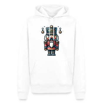 Casse-noix - Sweat à capuche Premium bio Homme - blanc - Devant - Nico (187cm)