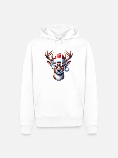 Weihnachten-Rentier - Männer Premium Bio Hoodie - Weiß