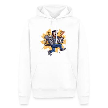 Maître de l’accordéon - Sweat à capuche Premium bio Homme - blanc - Devant - Nico (187cm)