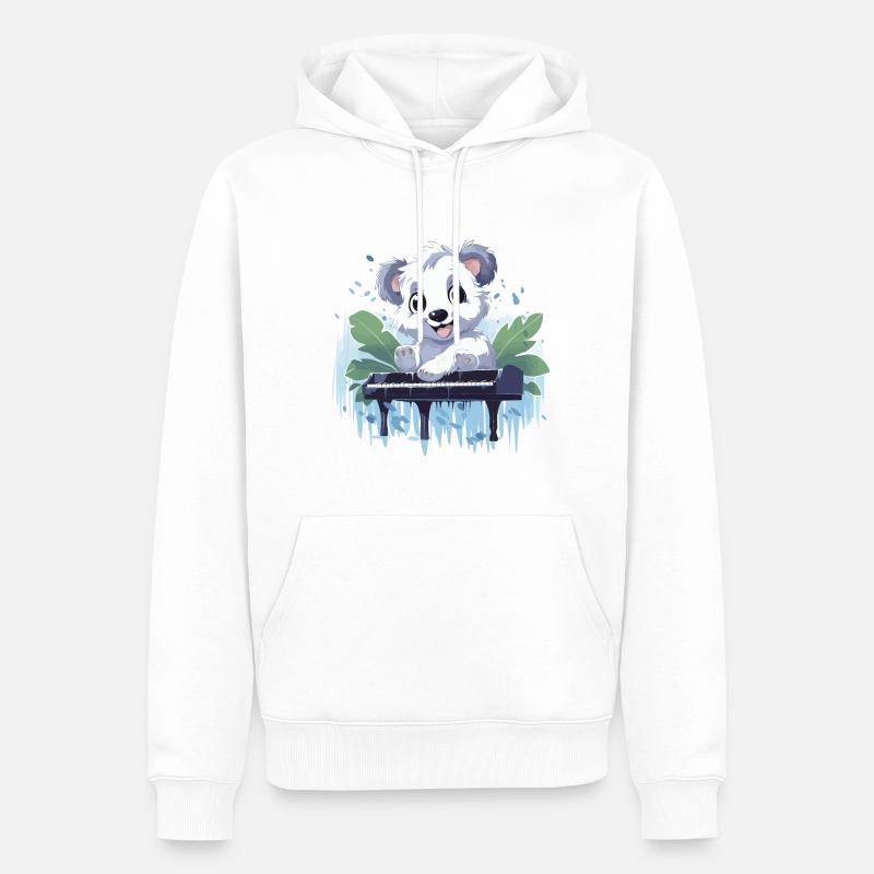 Melodischer Koala - Männer Premium Bio Hoodie - Weiß