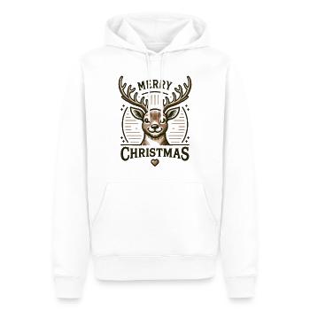Renne Joyeux Noël Noël Noël - Sweat à capuche Premium bio Homme - blanc - Devant - Nico (187cm)