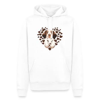 Pawfect Love : un hommage réconfortant à la joie des chiots - Sweat à capuche Premium bio Homme - blanc - Devant - Nico (187cm)