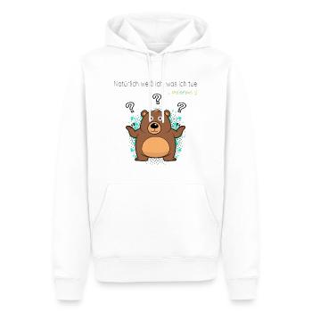 Bär2 - Männer Premium Bio Hoodie - Weiß - Vorne - Nico (187cm)