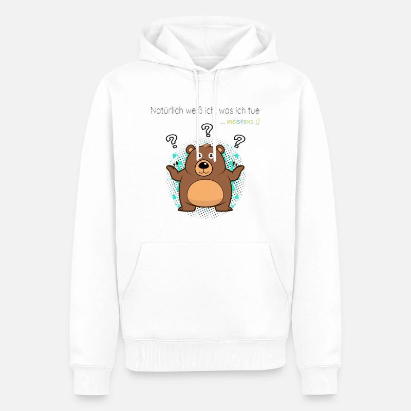 Bär2 - Männer Premium Bio Hoodie - Weiß