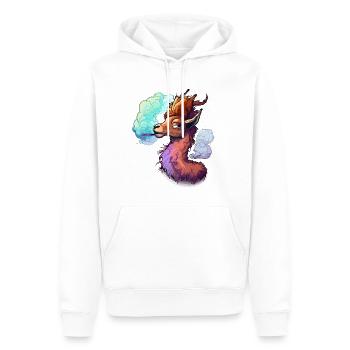 Attitude flamboyante : Illustration de lama chaud et fumé - Sweat à capuche Premium bio Homme - blanc - Devant - Nico (187cm)