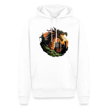 Fiery Majesty: Fierce Dragon Illustration - Men’s Premium Organic Hoodie - white - Front - Nico (187cm)