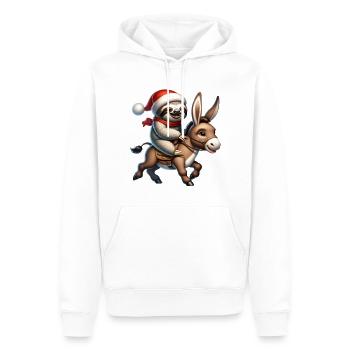 Weihnachts Faultier Esel Weihnachten Nikolaus - Männer Premium Bio Hoodie - Weiß - Vorne - Nico (187cm)
