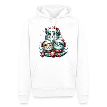 Cats Family Christmas - Men’s Premium Organic Hoodie - white - Front - Nico (187cm)