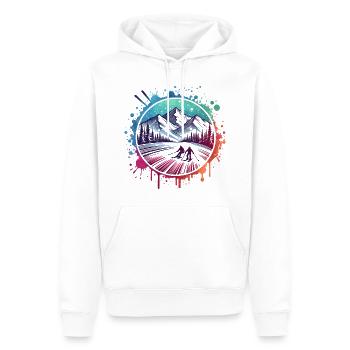 Piste de ski Ski - Sweat à capuche Premium bio Homme - blanc - Devant - Nico (187cm)