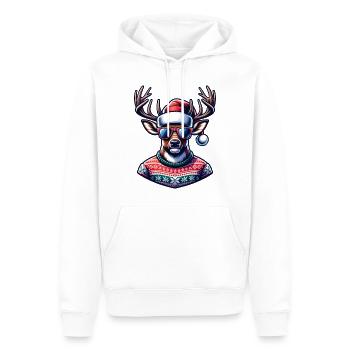 Renne avec lunettes de soleil Cool - Sweat à capuche Premium bio Homme - blanc - Devant - Nico (187cm)
