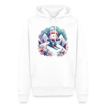 Ski Kinder Design Skifahren - Männer Premium Bio Hoodie - Weiß - Vorne - Nico (187cm)