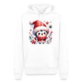 Cute Penguin with Santa Hat - Men’s Premium Organic Hoodie - white - Front - Nico (187cm)