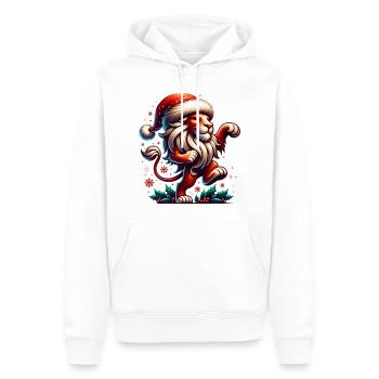 Chapeau de Noël drôle de danse du lion de Noël - Sweat à capuche Premium bio Homme - blanc - Devant - Nico (187cm)