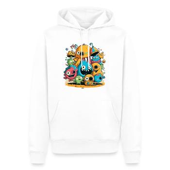 Whimsical Delights: A Group of Silly Monsters - Men’s Premium Organic Hoodie - white - Front - Nico (187cm)