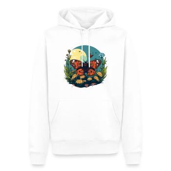 Un beau papillon : délice coloré de la nature - Sweat à capuche Premium bio Homme - blanc - Devant - Nico (187cm)