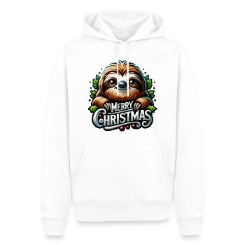 Mignon Joyeux Noël Paresseux - Sweat à capuche Premium bio Homme - blanc - Devant - Nico (187cm)