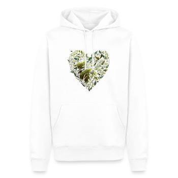 L’amour feuillu : un cœur de dessin animé fantaisiste - Sweat à capuche Premium bio Homme - blanc - Devant - Nico (187cm)
