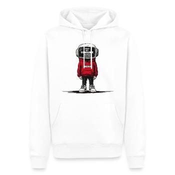 T Shirt Design Media - Men’s Premium Organic Hoodie - white - Front - Nico (187cm)