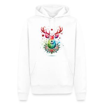 Hirschkopf Geweih Weihnachten Christmas Xmas - Männer Premium Bio Hoodie - Weiß - Vorne - Nico (187cm)