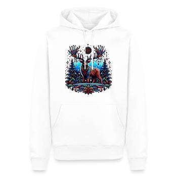 Cerf Arbre de Noël Noël Noël - Sweat à capuche Premium bio Homme - blanc - Devant - Nico (187cm)