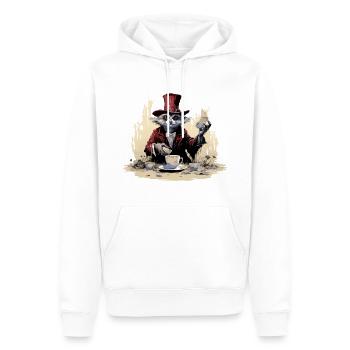 Der Koffein-Magier - Männer Premium Bio Hoodie - Weiß - Vorne - Nico (187cm)