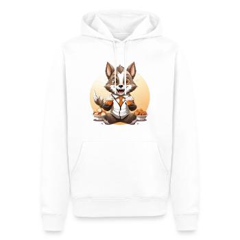 Der verrückte Jongleur - Männer Premium Bio Hoodie - Weiß - Vorne - Nico (187cm)