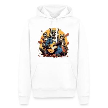 Der Caffeine Rocke - Männer Premium Bio Hoodie - Weiß - Vorne - Nico (187cm)