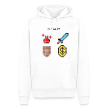 Rigged Poker - Pixel Art - RPG LOVER - Männer Premium Bio Hoodie - Weiß - Vorne - Nico (187cm)