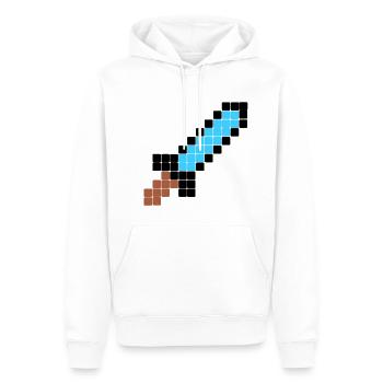Rigged Poker - Pixel Art - RPG - Schwert - Männer Premium Bio Hoodie - Weiß - Vorne - Nico (187cm)