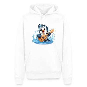 Der Melodische Pinguin - Männer Premium Bio Hoodie - Weiß - Vorne - Nico (187cm)