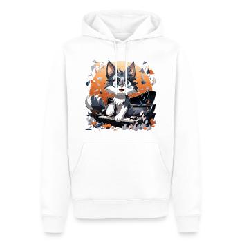 Le pianiste parfait - Sweat à capuche Premium bio Homme - blanc - Devant - Nico (187cm)